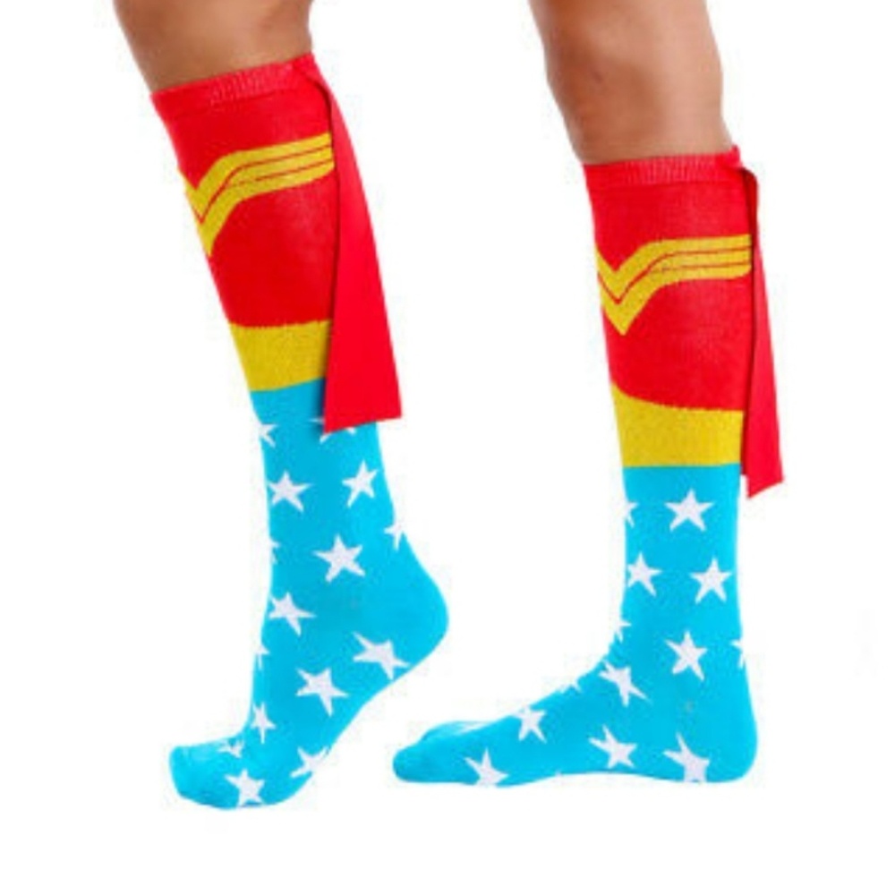 Wonder Woman Knee High Shiny Cape Socks. 